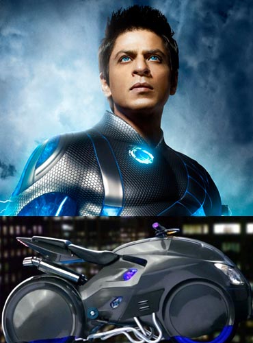 Shah Rukh Khan and his concept bike in Ra.One