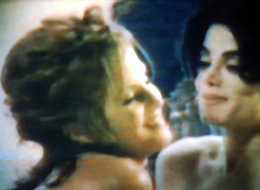 A video grab of MJ's You Are Not Alone featuring MJ and Lisa Marie