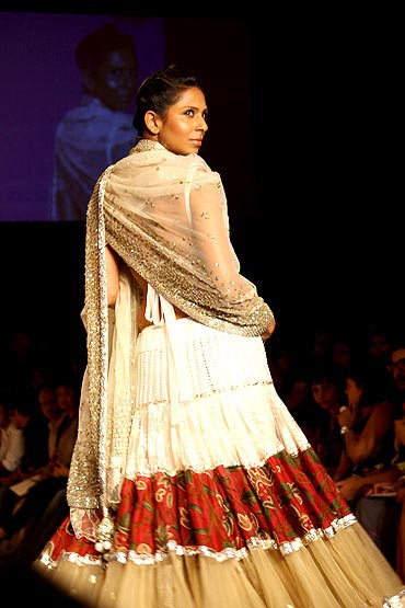 Model Candice Pinto in a Manish Malhotra creation.