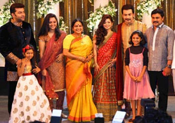 Indrajith with daughter, Manju Warrier,KAPC Lalitha, Supriya Menon, Prithviraj, Dileep with daughter