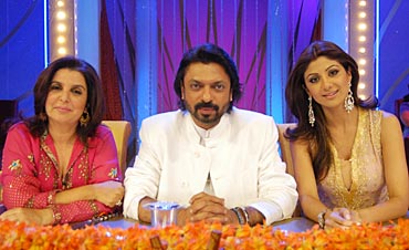 Sanjay Leela Bhansali with Shilpa Shetty and Farah Khan