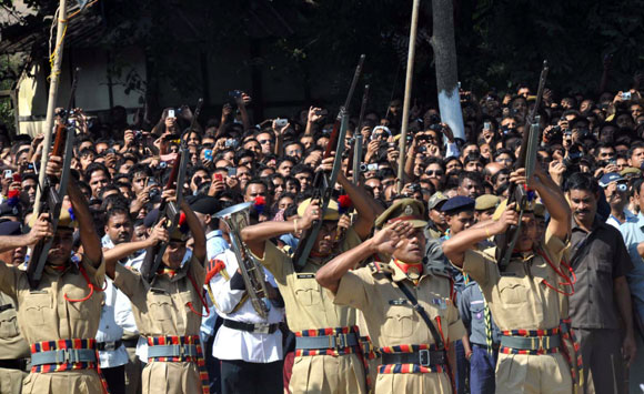 Gun salutes by Assam police personnel
