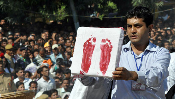 Hazarika's footprints taken by the government forensic department