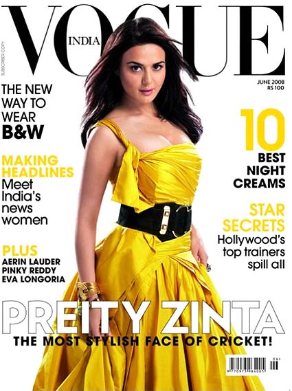Preity Zinta on Vogue cover