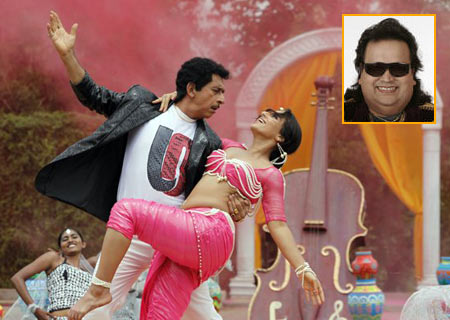A scene from The Dirty Picture. Inset: Bappi Lahiri