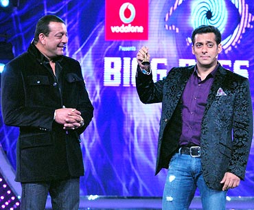 Bigg Boss host Salman Khan and Sanjay Dutt
