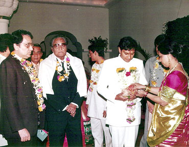 Ashok Kumar at grandson Rahul Patel's wedding