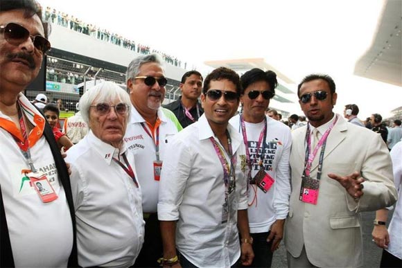 Subrata Roy, Bernie Ecclestone, Dr Vijay Mallya, Sachin Tendulkar, Shah Rukh Khan and Gulshan Grover