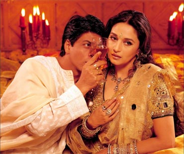 Shah Rukh Khan and Madhuri Dixit in Devdas