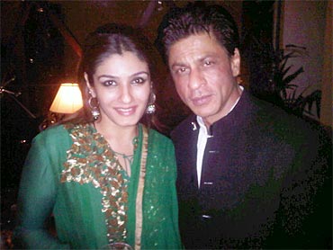 Raveena Tandon and Shah Rukh Khan