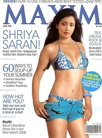 Shriya Saran on Maxim cover