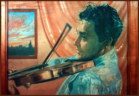 Self-portrait playing Violin