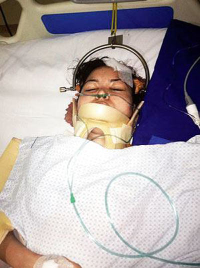 Charu Khandal in the hospital bed