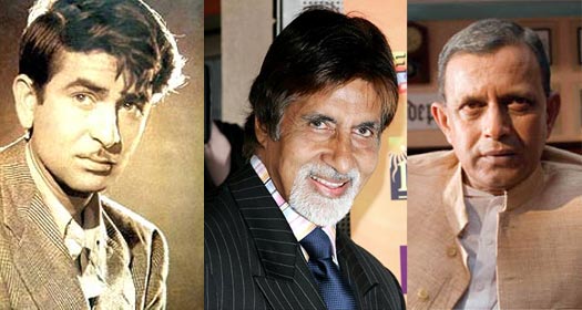 Raj Kapoor, Amitabh Bachchan and Mithun Chakraborty