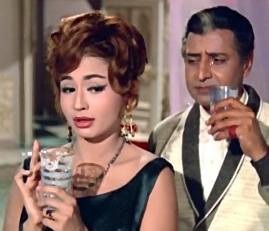 Pran and Helen in Gumnaam