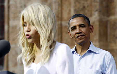 Shakira and Barack Obama