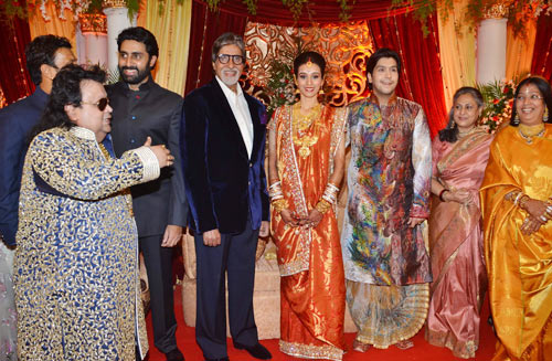Bappi Lahiri, Abhishek and Amitabh Bachchan, Taneesha Verma, Bappa Lahiri, Jaya Bachchan