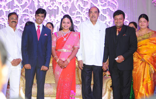 D Rama Naidu with the bridal couple