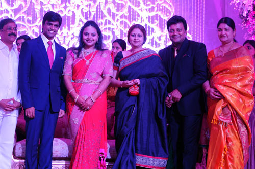 Jayasudha with the bridal couple