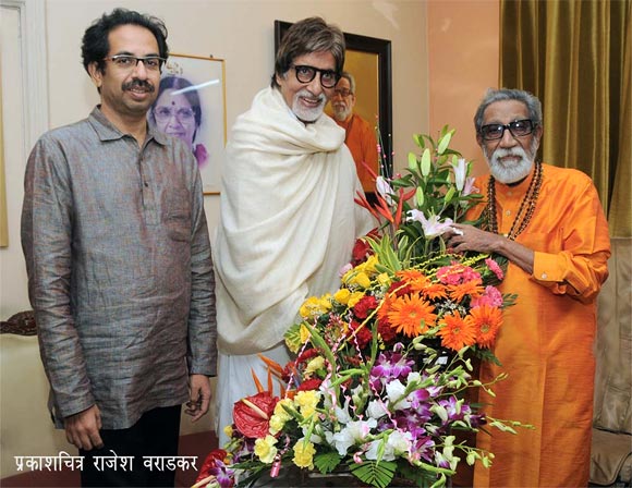 Uddhav Thackeray, Amitabh Bachchan and Bal Thackeray