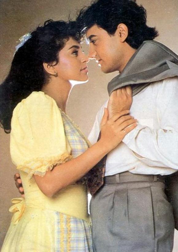 Juhi Chawla and Aamir Khan