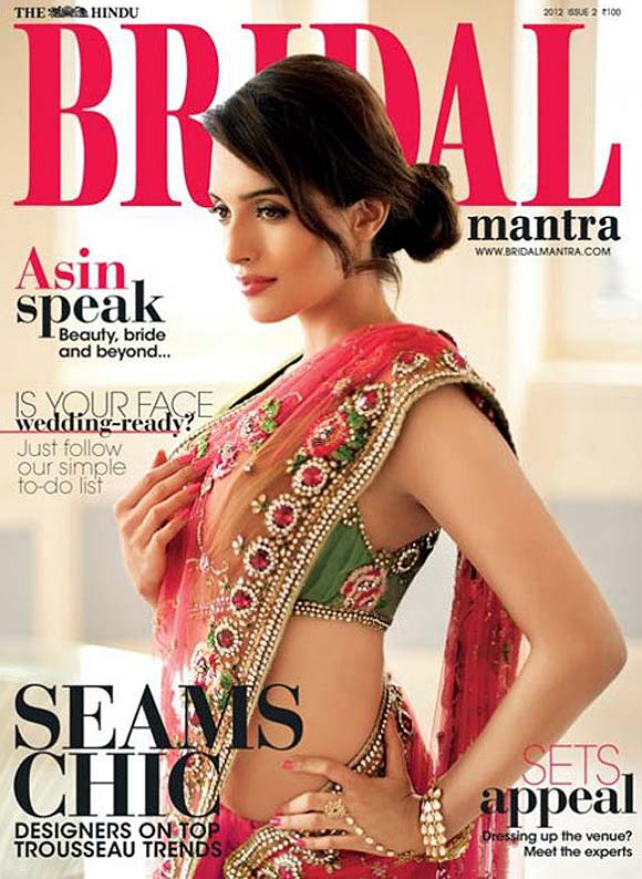 Asin on the cover of Bridal magazine