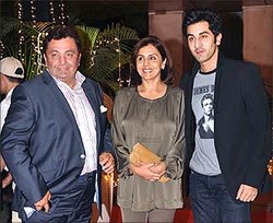 Rishi, Neetu and Ranbir Kapoor