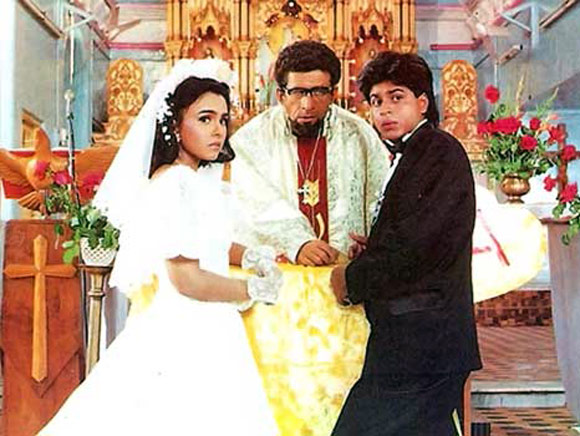 Shah Rukh Khan with Suchitra Krishnamurthy and Naseeruddin Shah in Kabhi Haan Kabhi Naa