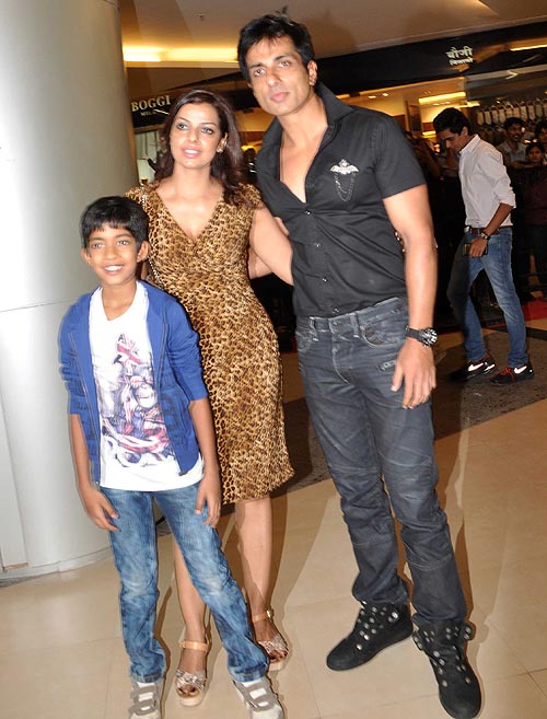 Sonu Sood with wife Sonali and son Ishant