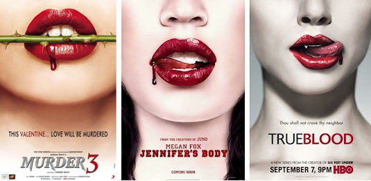 Movie poster of Murder 3, Jennifer's Body and True Blood