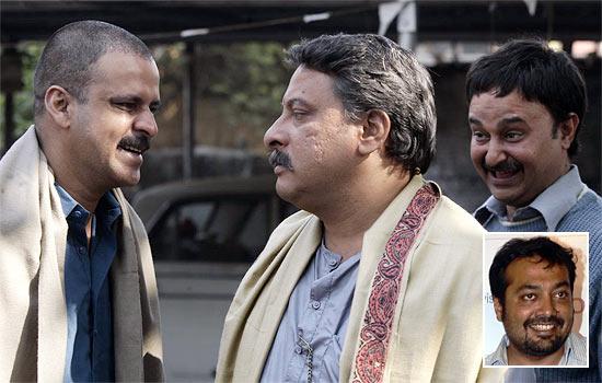 Manoj Bajpayee and Tigmanshu Dhulia in Gangs Of Wasseypur. Inset: Anurag Kashyap