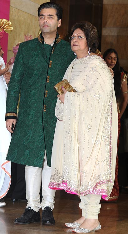 Karan Johar and his mother