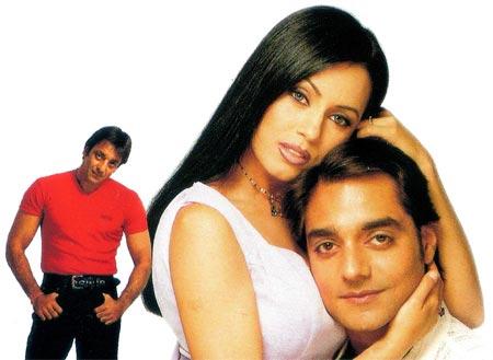 Sanjay Dutt, Mahima Chaudhry and Chandrachur Singh in Daag: The Fire