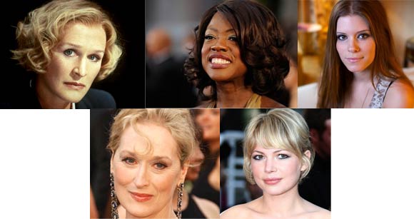 Top: Glenn Close, Viola Davis, Rooney Mara. Bottom: Meryl Streep and Michelle Williams