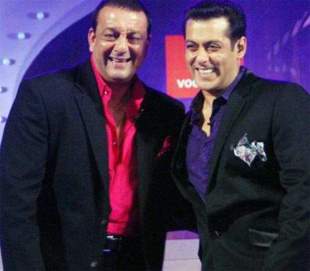 Hosts Salman Khan and Sanjay Dutt on Bigg Boss 5