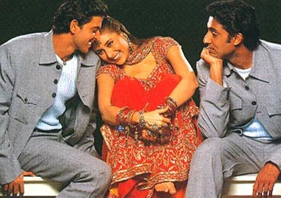 Hrithik Roshan, Kareena Kapoor and Abhishek Bachchan in Main Prem Ki Diwani Hoon