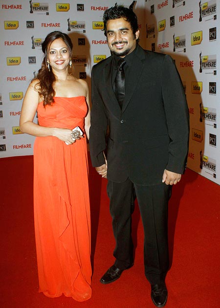 R Madhavan with wife Sarita Birje