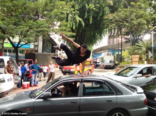 Akshay Kumar shooting for an advertisment in Malaysia