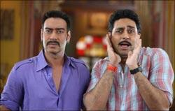 Ajay Devgn and Abhishek Bachchan in Bol Bachchan