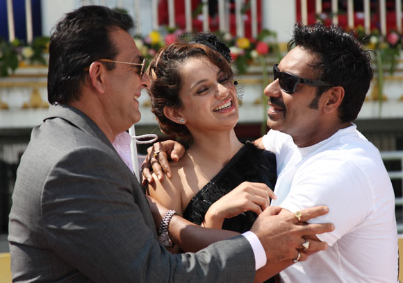 Sanjay Dutt, Kangna Ranaut and Ajay Devgn in Rascals
