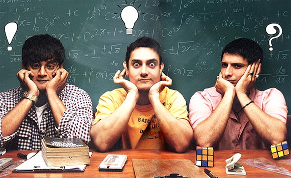 R Madhavan, Aamir Khan and Sharman Joshi in 3 Idiots