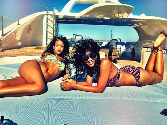 Rihanna with a friend