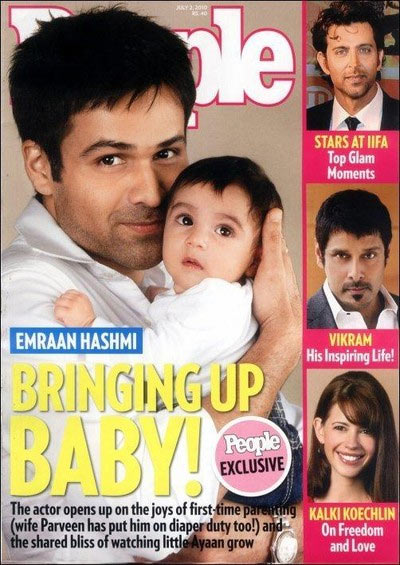 Emraan Hashmi with his son on the People cover