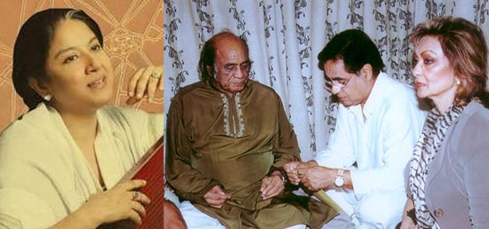 Zila Khan, Mehdi Hassan with Jagjit and Chitra Singh