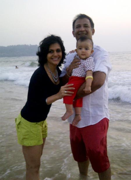 Mandira Bedi and Raj Kaushal with son Vir