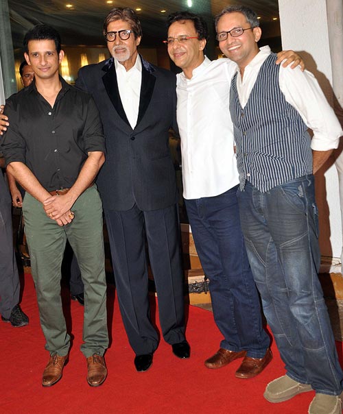 Sharman Joshi, Amitabh Bachchan, Vidhu Vinod Chopra and Rajesh Mapuskar