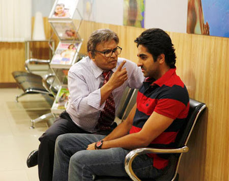 Annu Kapoor and Ayushmann Khurrana in Vicky Donor