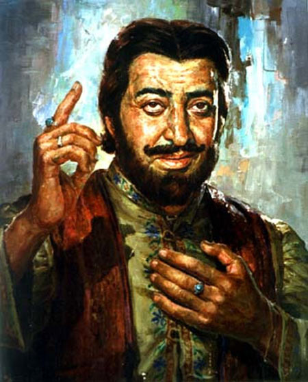 Potrait of Pran from Zanjeer