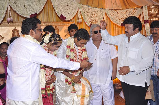 Prabhu with the newlyweds