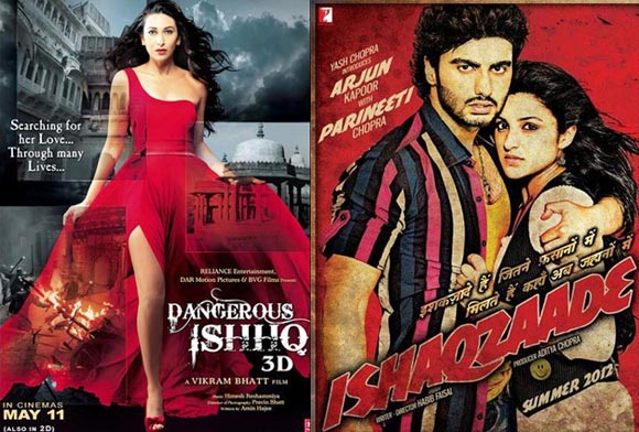 Movie posters of Dangerous Ishhq and Ishaqzaade